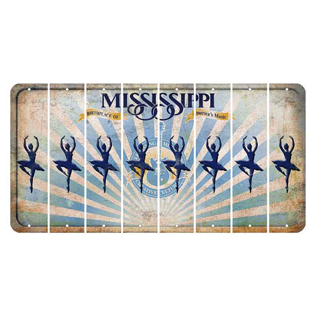 Mississippi Creative Culture Cut License Plate Strips (Set of 8) Ballerina Dancer