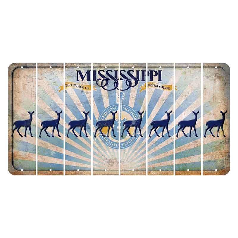 Mississippi Creative Culture Cut License Plate Strips (Set of 8) Doe