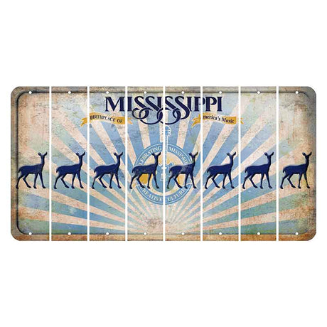 Mississippi Creative Culture Cut License Plate Strips (Set of 8) Doe