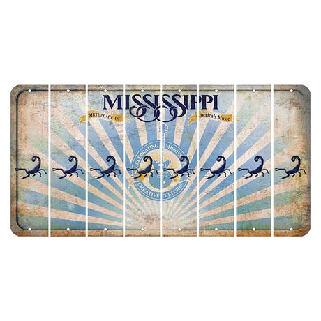 Mississippi Creative Culture Cut License Plate Strips (Set of 8) Scorpion