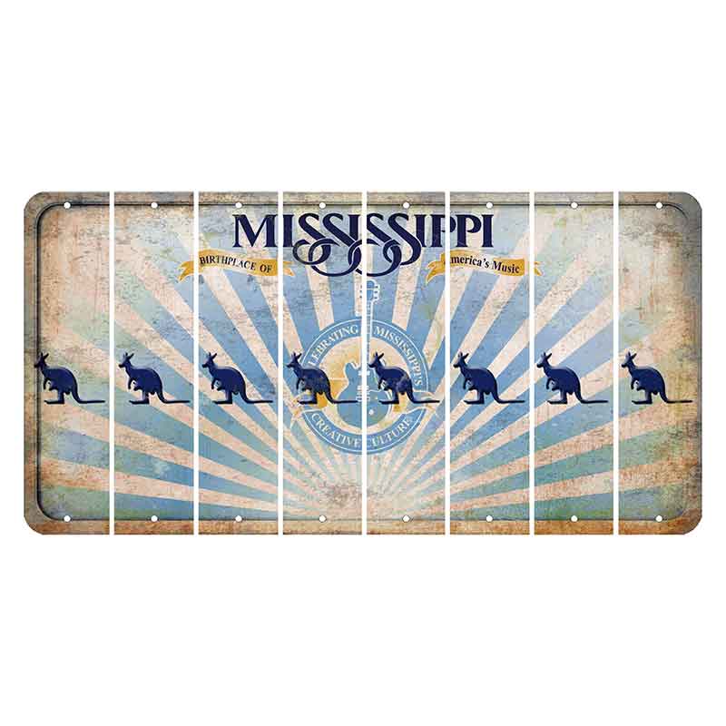 Mississippi Creative Culture Cut License Plate Strips (Set of 8) Kangaroo