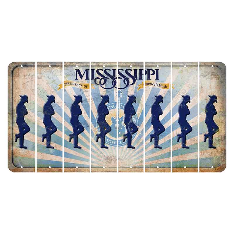 Mississippi Creative Culture Cut License Plate Strips (Set of 8) Cowboy - Leaning