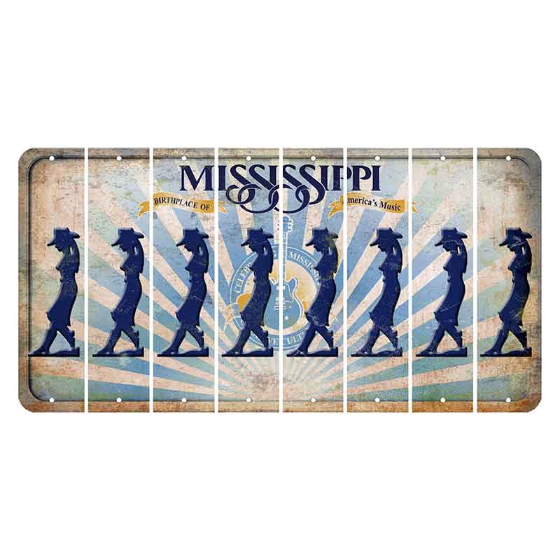 Mississippi Creative Culture Cut License Plate Strips (Set of 8) Cowgirl - Leaning