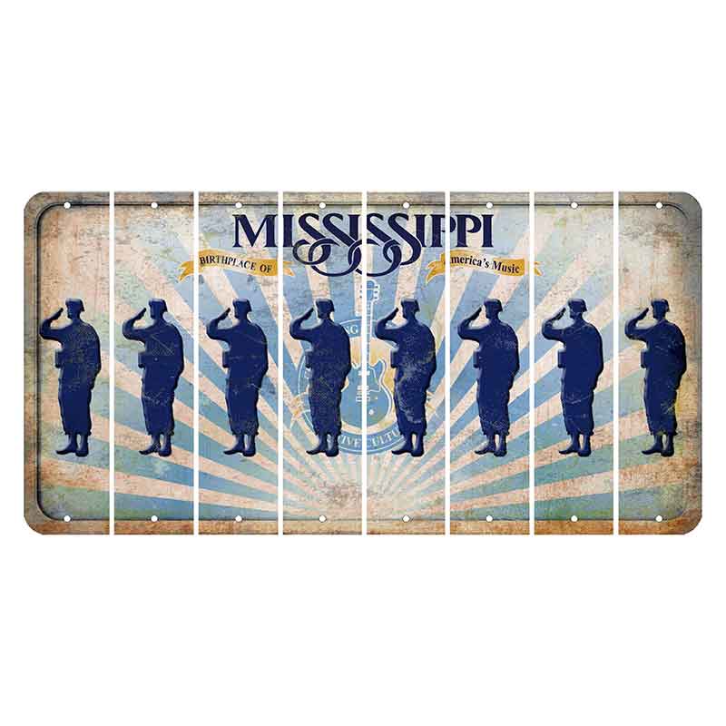 Mississippi Creative Culture Cut License Plate Strips (Set of 8) Soldier - Saluting