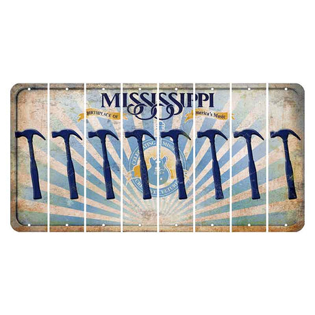 Mississippi Creative Culture Cut License Plate Strips (Set of 8) Hammer