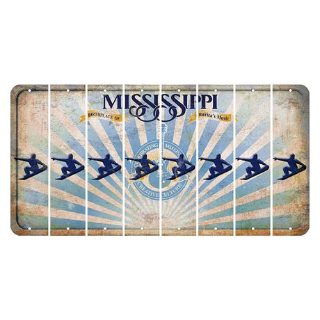 Mississippi Creative Culture Cut License Plate Strips (Set of 8) Snowboarder