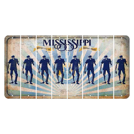 Mississippi Creative Culture Cut License Plate Strips (Set of 8) Zombie