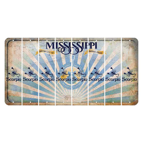 Mississippi Creative Culture Cut License Plate Strips (Set of 8) Zodiac Sign - Scorpio