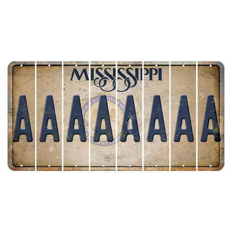 Mississippi State Seal Cut License Plate Strips (Set of 8) A