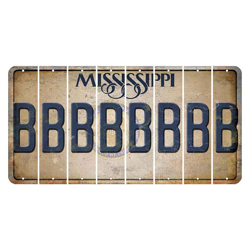 Mississippi State Seal Cut License Plate Strips (Set of 8) B