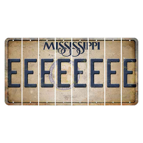 Mississippi State Seal Cut License Plate Strips (Set of 8) E