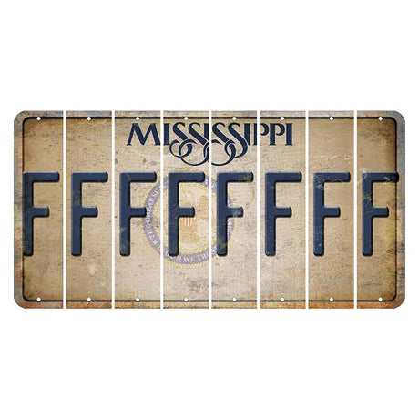 Mississippi State Seal Cut License Plate Strips (Set of 8) F