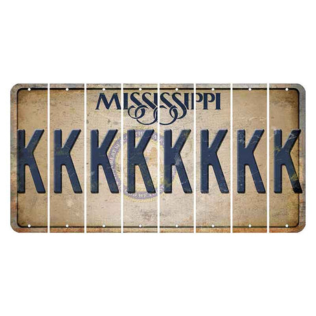 Mississippi State Seal Cut License Plate Strips (Set of 8) K