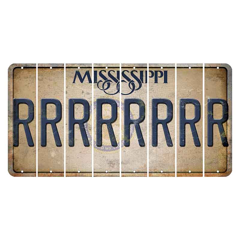 Mississippi State Seal Cut License Plate Strips (Set of 8) R