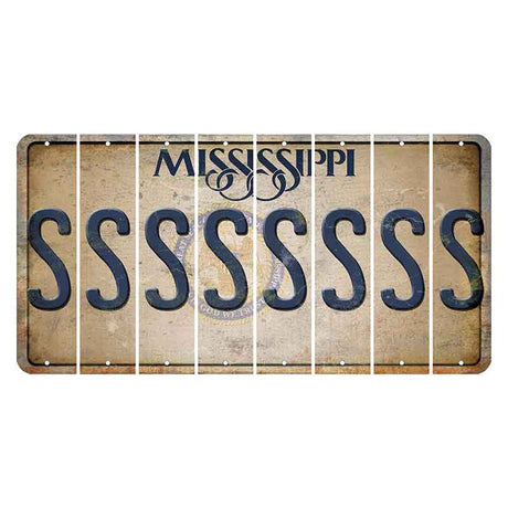 Mississippi State Seal Cut License Plate Strips (Set of 8) S