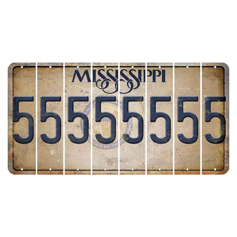 Mississippi State Seal Cut License Plate Strips (Set of 8) 5