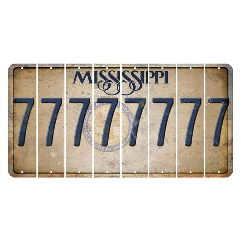 Mississippi State Seal Cut License Plate Strips (Set of 8) 7