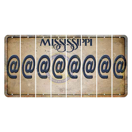 Mississippi State Seal Cut License Plate Strips (Set of 8) At Sign