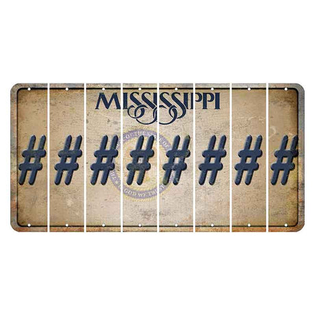 Mississippi State Seal Cut License Plate Strips (Set of 8) Hashtag