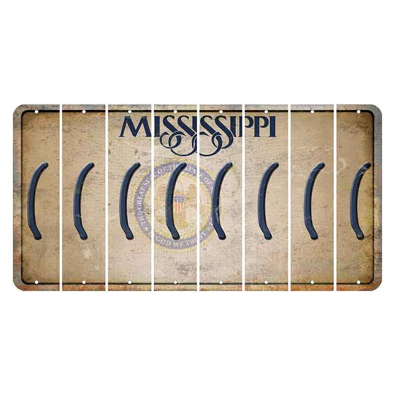 Mississippi State Seal Cut License Plate Strips (Set of 8) Parenthesis - Left