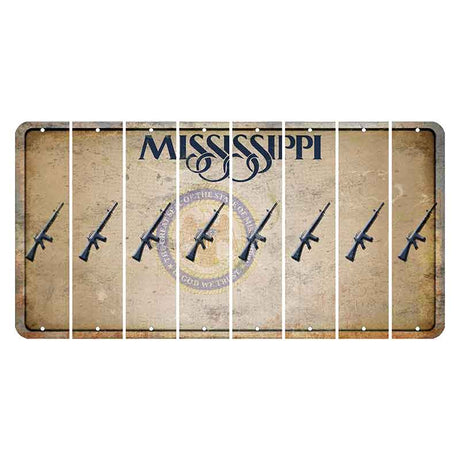 Mississippi State Seal Cut License Plate Strips (Set of 8) Rifle