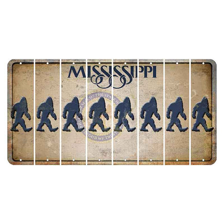 Mississippi State Seal Cut License Plate Strips (Set of 8) Bigfoot