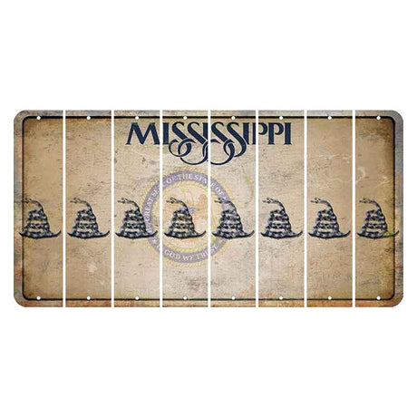 Mississippi State Seal Cut License Plate Strips (Set of 8) Gadsden