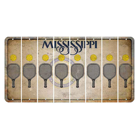 Mississippi State Seal Cut License Plate Strips (Set of 8) Pickleball