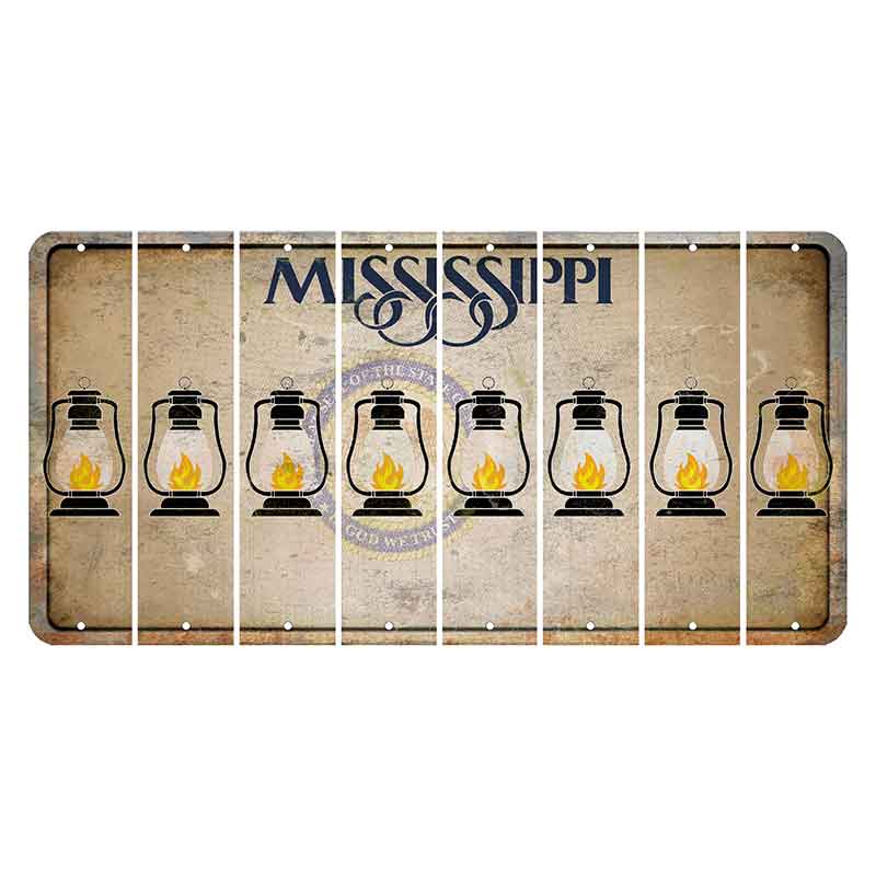 Mississippi State Seal Cut License Plate Strips (Set of 8) Lantern