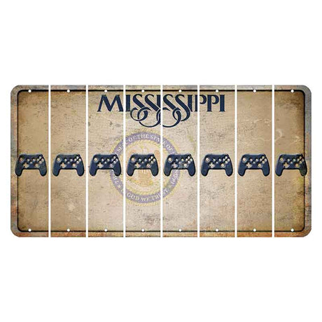 Mississippi State Seal Cut License Plate Strips (Set of 8) X Controller