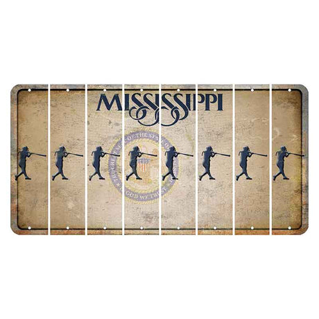 Mississippi State Seal Cut License Plate Strips (Set of 8) Softball Batter