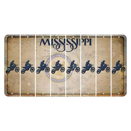 Mississippi State Seal Cut License Plate Strips (Set of 8) Dirtbike Rider