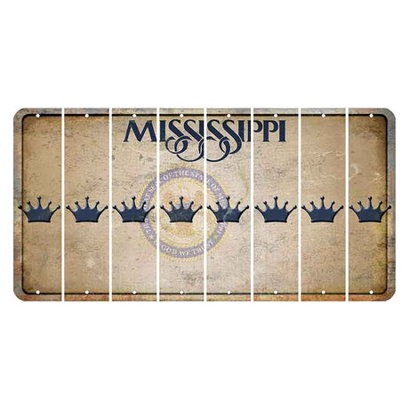 Mississippi State Seal Cut License Plate Strips (Set of 8) Crown