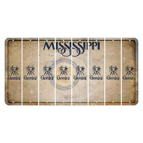 Mississippi State Seal Cut License Plate Strips (Set of 8) Zodiac Sign - Gemini