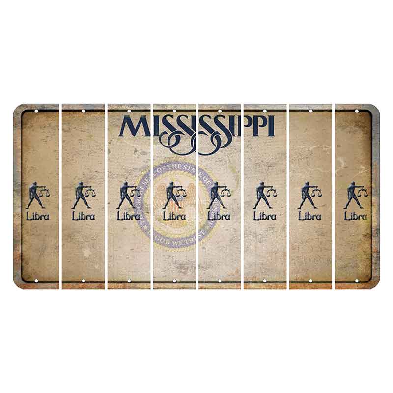 Mississippi State Seal Cut License Plate Strips (Set of 8) Zodiac Sign - Libra