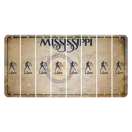 Mississippi State Seal Cut License Plate Strips (Set of 8) Zodiac Sign - Libra