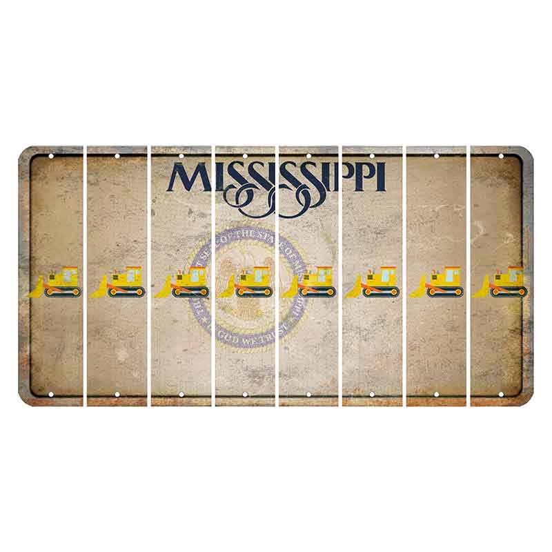 Mississippi State Seal Cut License Plate Strips (Set of 8) Dozer