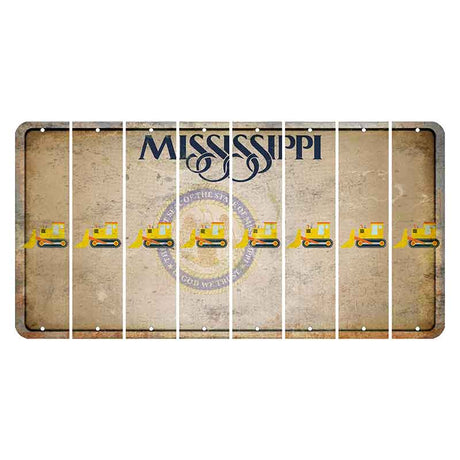 Mississippi State Seal Cut License Plate Strips (Set of 8) Dozer