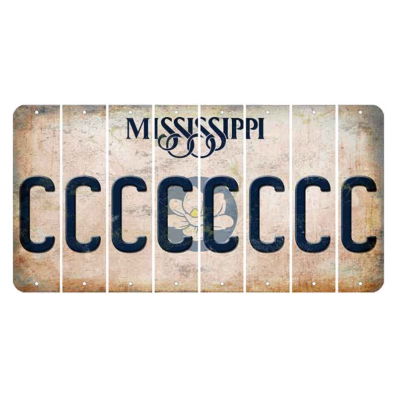 Mississippi Magnolia Blossom Cut License Plate Strips (Set of 8) C