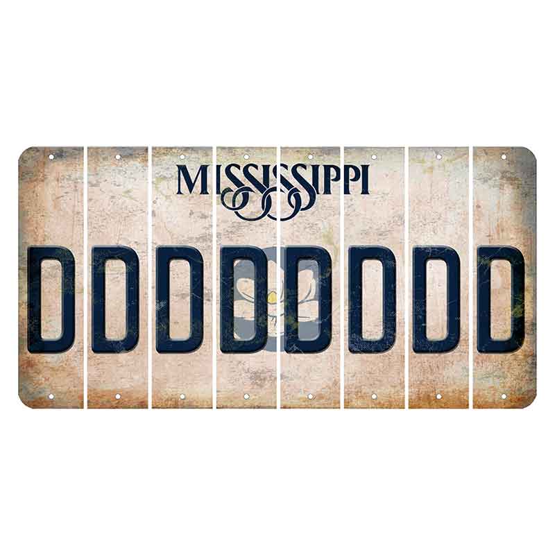 Mississippi Magnolia Blossom Cut License Plate Strips (Set of 8) D