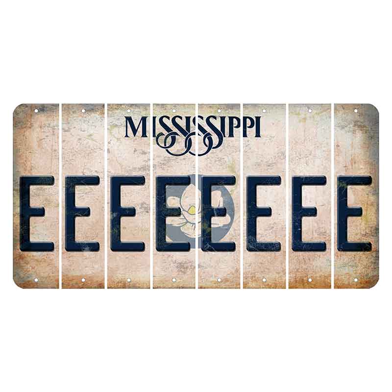 Mississippi Magnolia Blossom Cut License Plate Strips (Set of 8) E