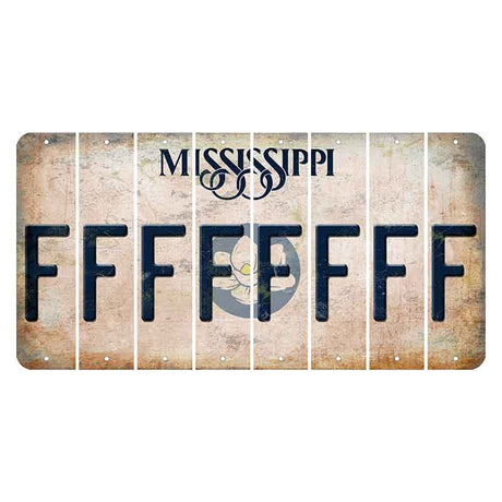 Mississippi Magnolia Blossom Cut License Plate Strips (Set of 8) F