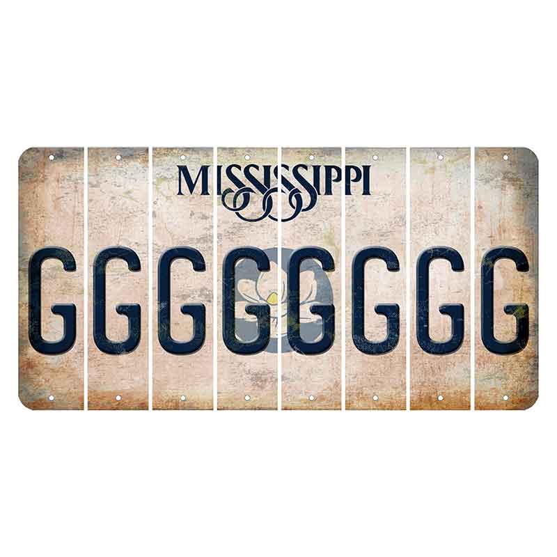 Mississippi Magnolia Blossom Cut License Plate Strips (Set of 8) G