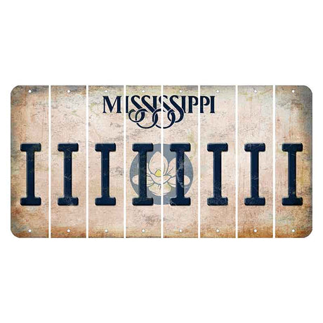 Mississippi Magnolia Blossom Cut License Plate Strips (Set of 8) I