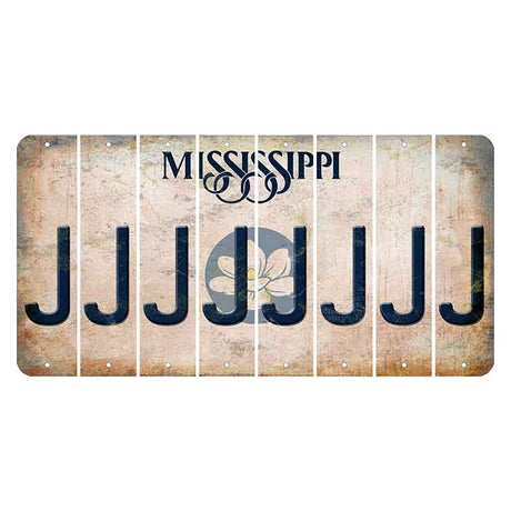 Mississippi Magnolia Blossom Cut License Plate Strips (Set of 8) J