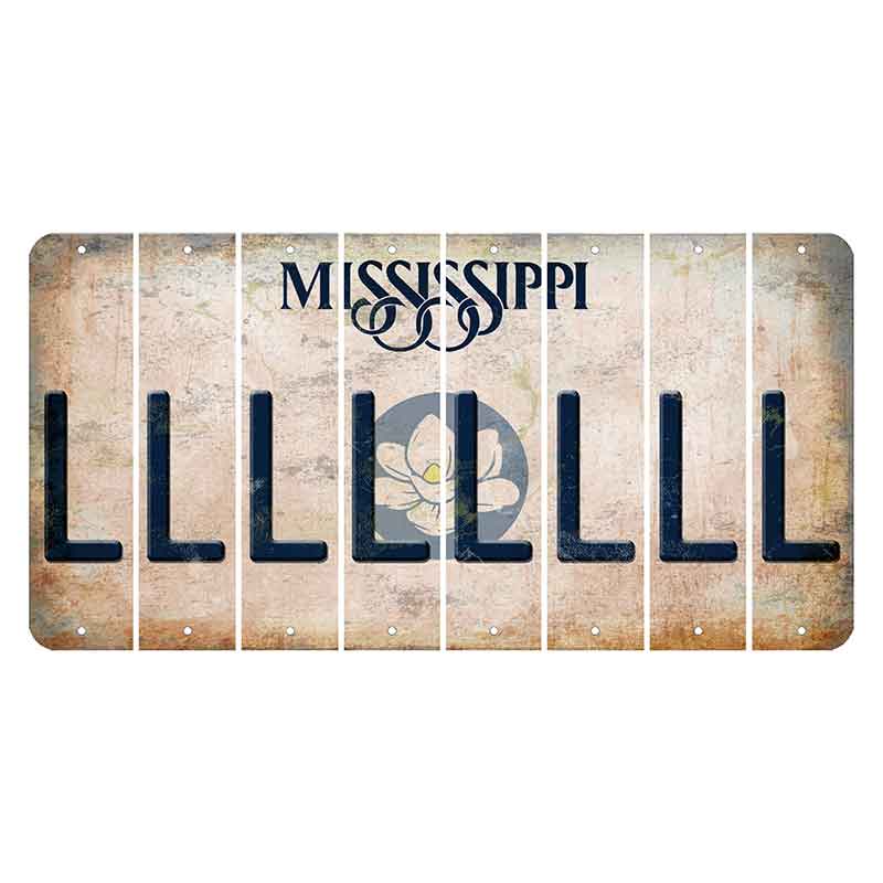 Mississippi Magnolia Blossom Cut License Plate Strips (Set of 8) L