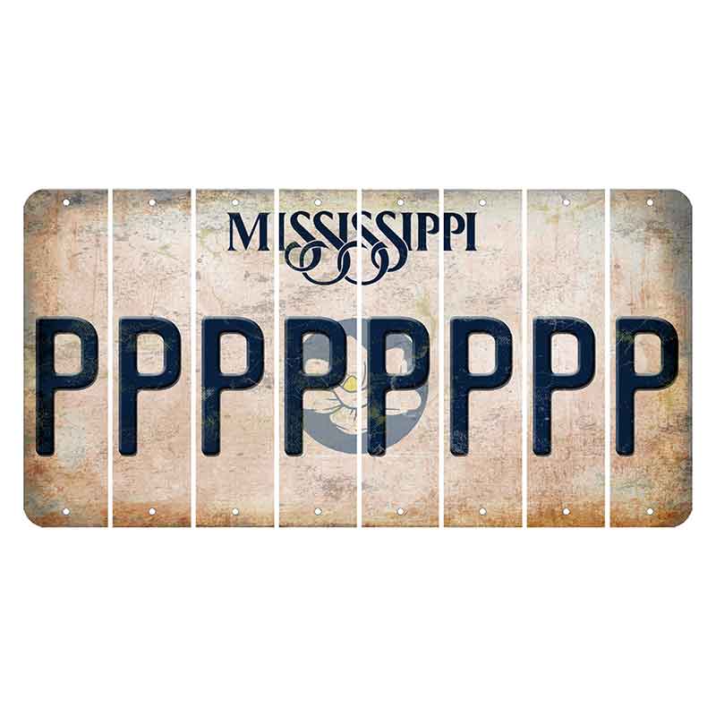 Mississippi Magnolia Blossom Cut License Plate Strips (Set of 8) P