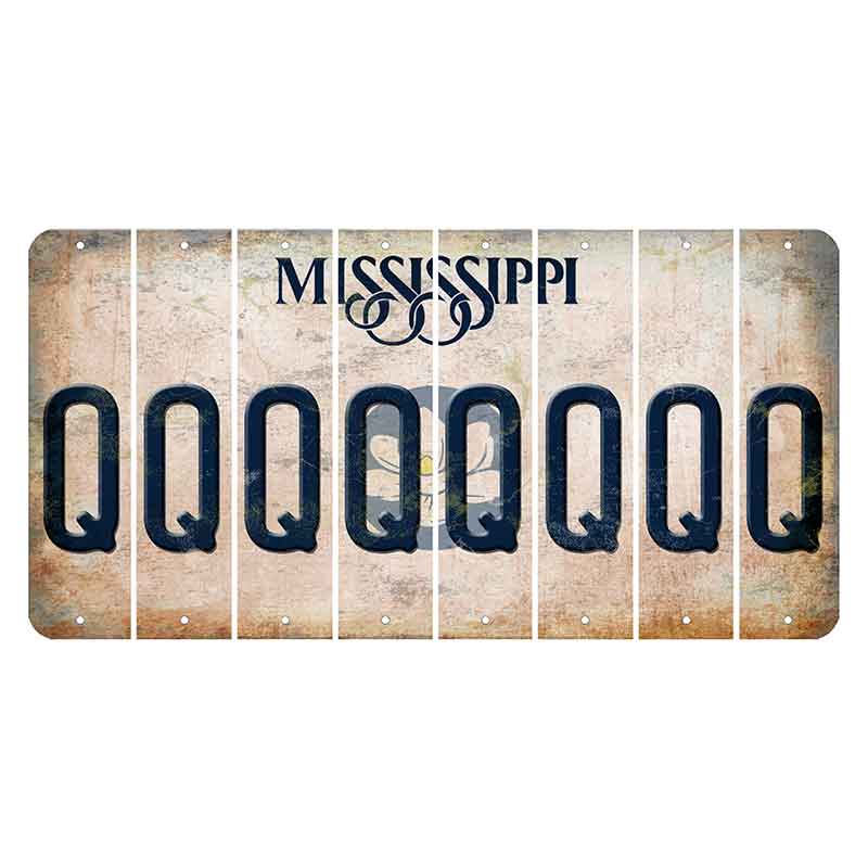 Mississippi Magnolia Blossom Cut License Plate Strips (Set of 8) Q