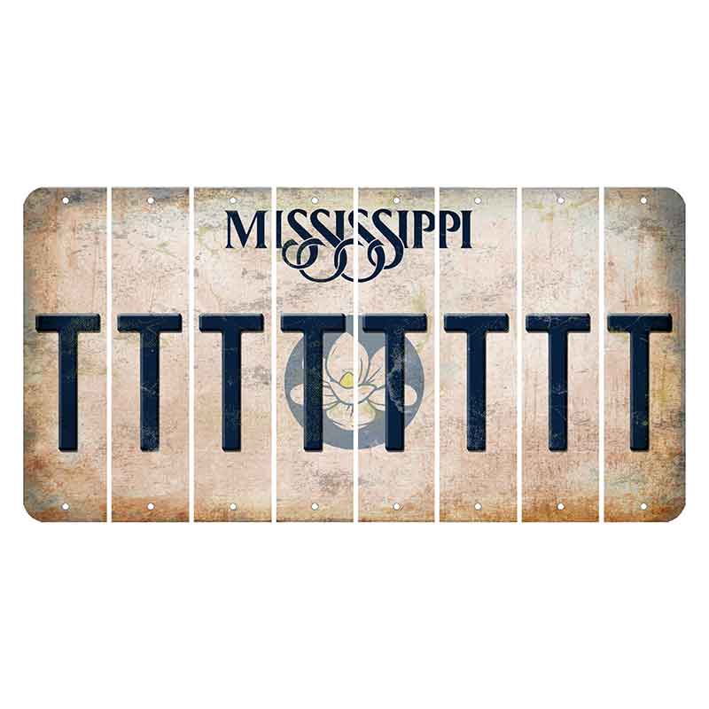 Mississippi Magnolia Blossom Cut License Plate Strips (Set of 8) T