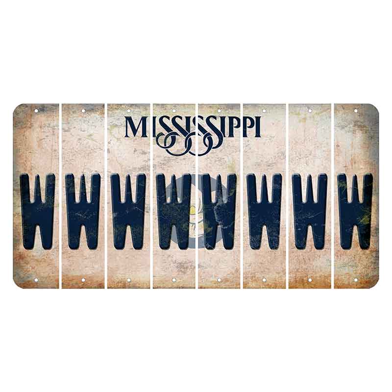 Mississippi Magnolia Blossom Cut License Plate Strips (Set of 8) W